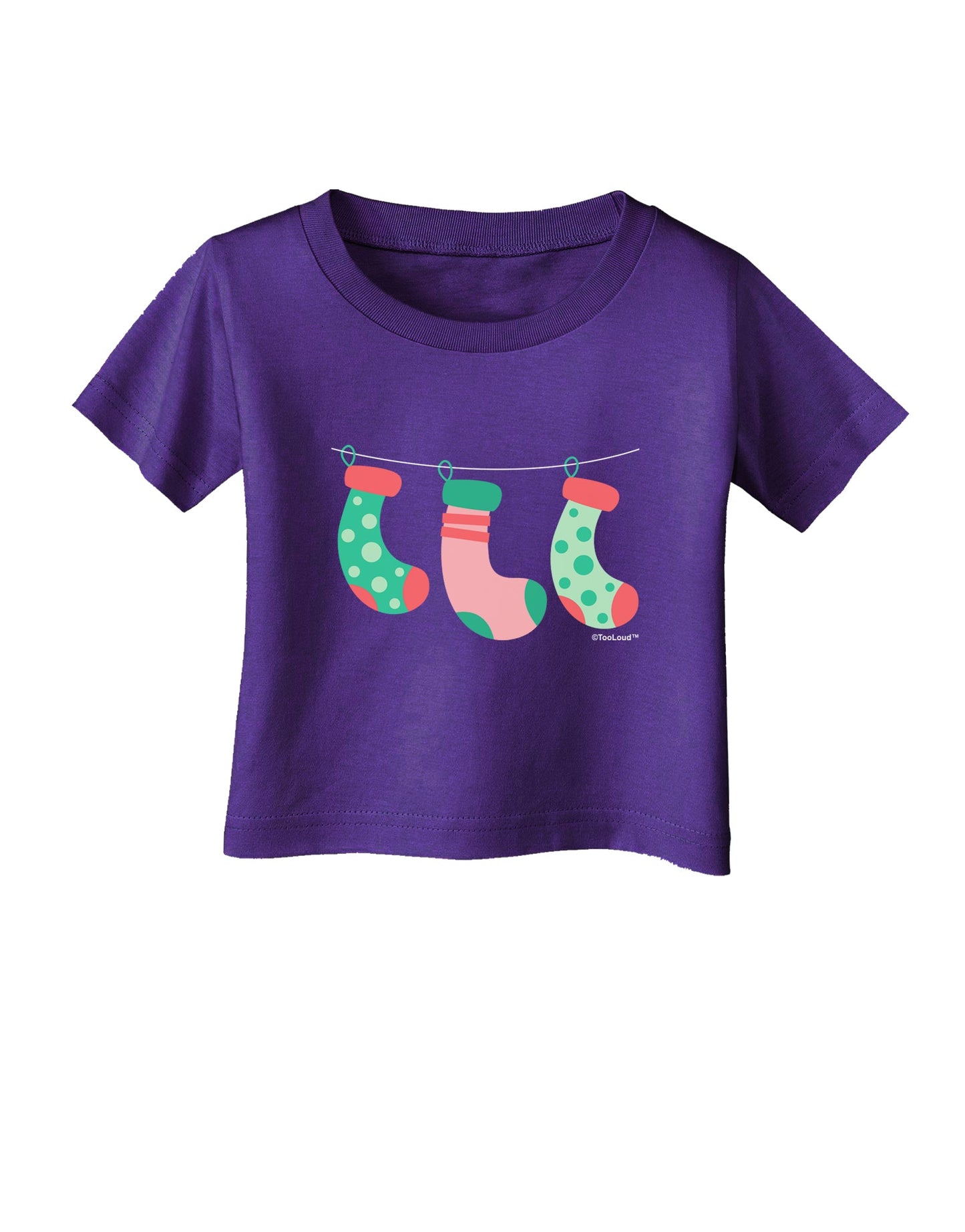 Cute Hanging Christmas Stockings Infant T-Shirt Dark by TooLoud-Infant T-Shirt-TooLoud-Purple-06-Months-Davson Sales
