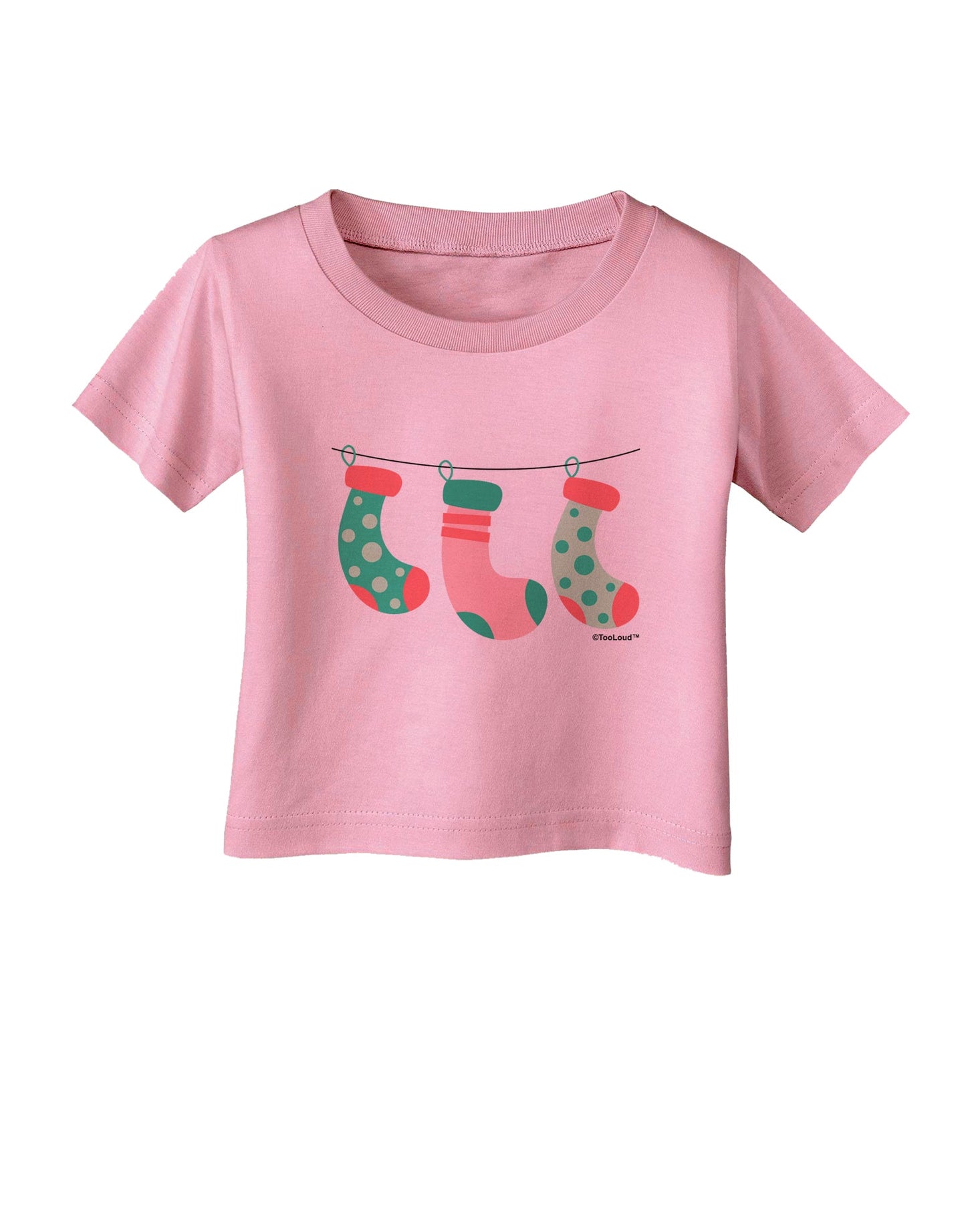 Cute Hanging Christmas Stockings Infant T-Shirt by TooLoud-Infant T-Shirt-TooLoud-Candy-Pink-06-Months-Davson Sales