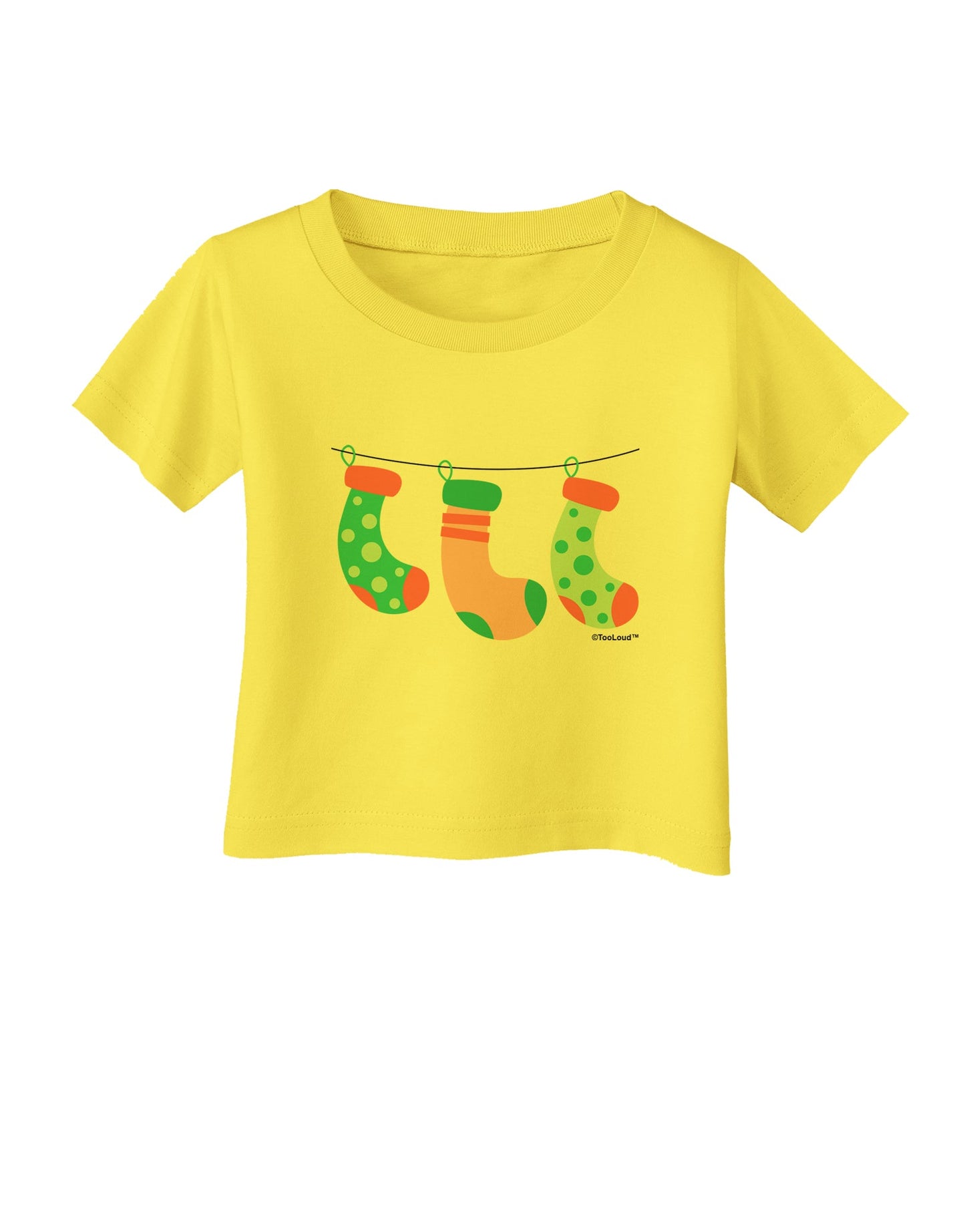 Cute Hanging Christmas Stockings Infant T-Shirt by TooLoud-Infant T-Shirt-TooLoud-Yellow-06-Months-Davson Sales