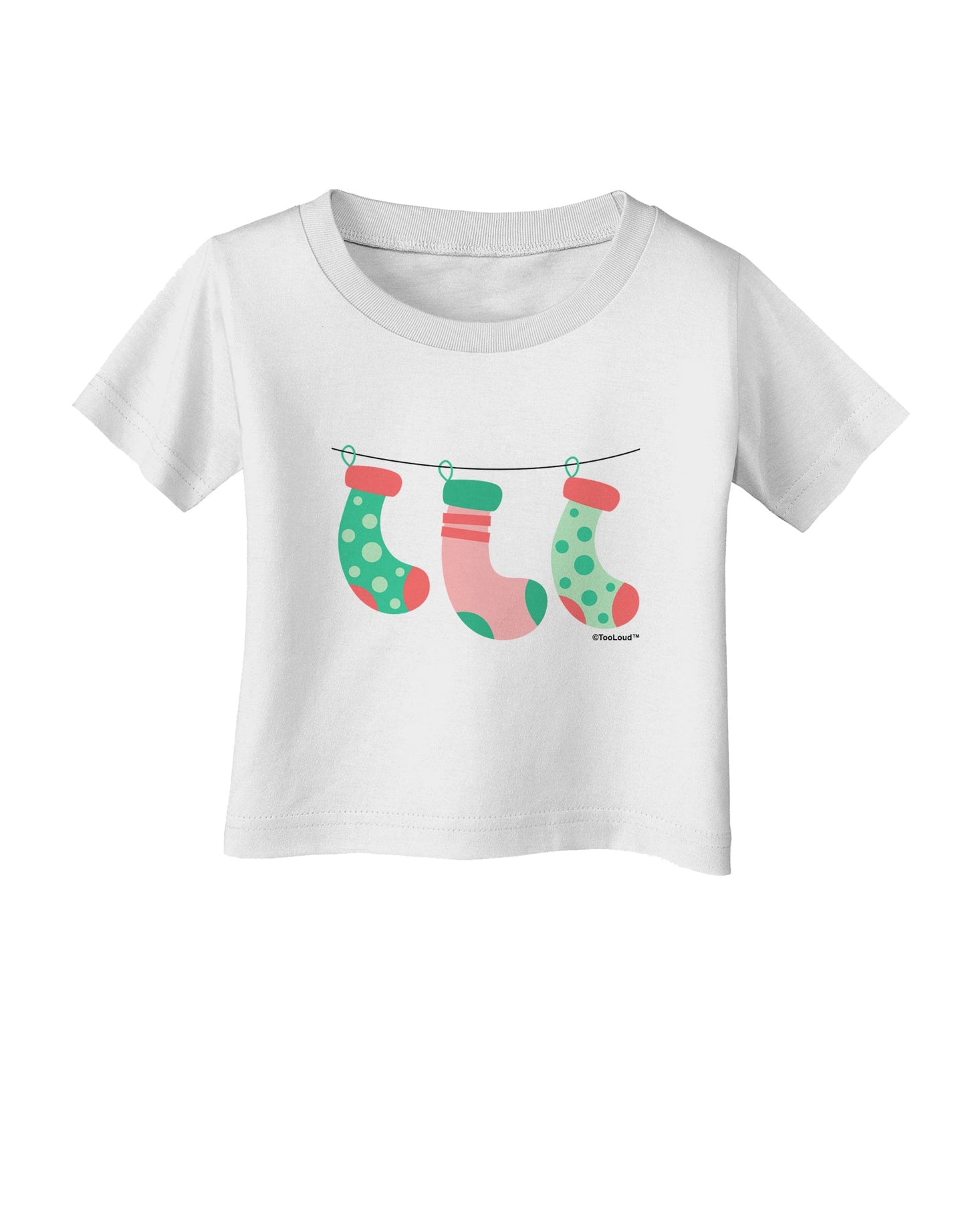 Cute Hanging Christmas Stockings Infant T-Shirt by TooLoud-Infant T-Shirt-TooLoud-White-06-Months-Davson Sales