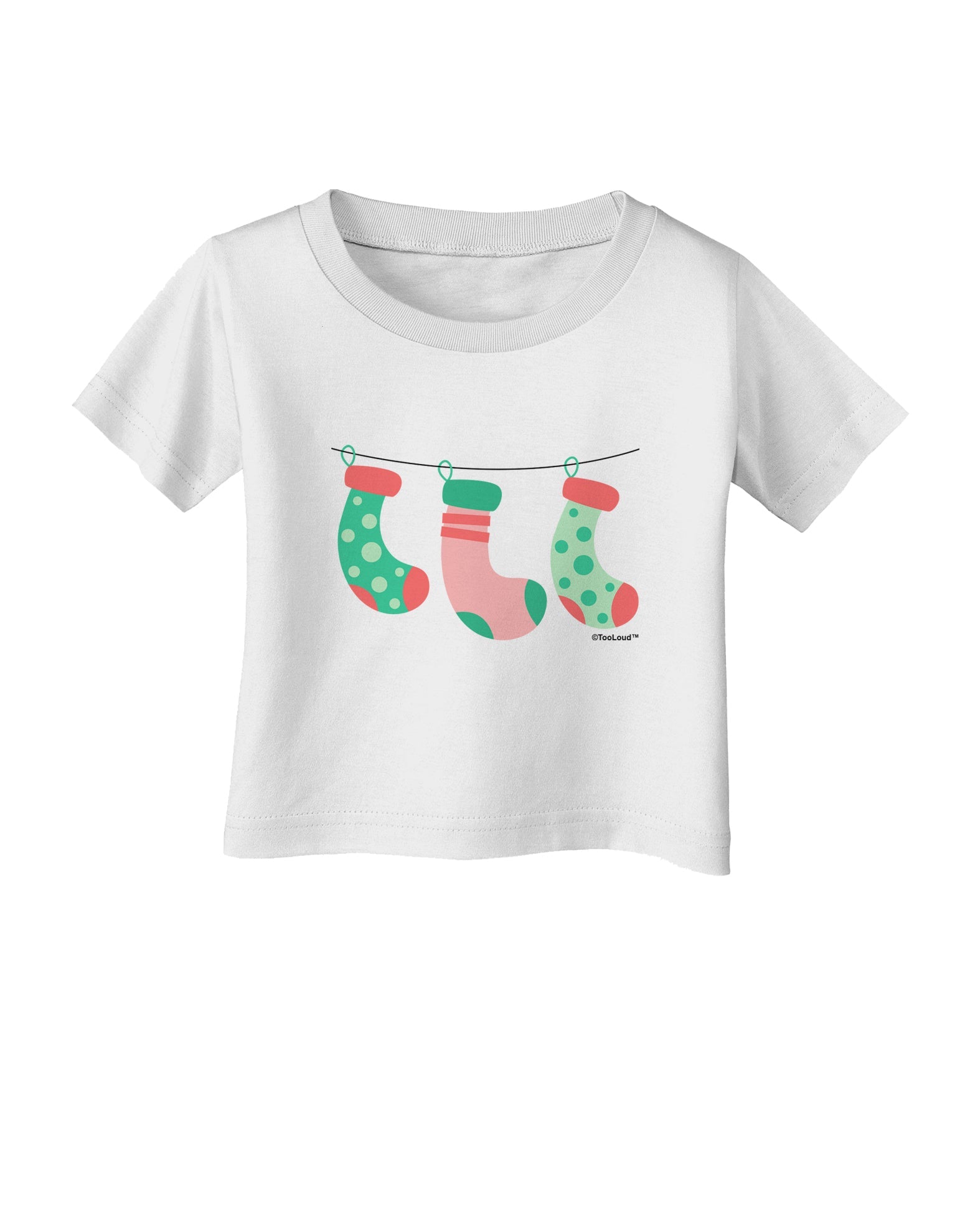 Cute Hanging Christmas Stockings Infant T-Shirt by TooLoud-Infant T-Shirt-TooLoud-White-06-Months-Davson Sales