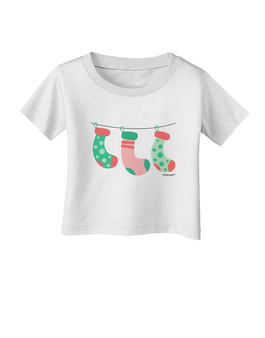 Cute Hanging Christmas Stockings Infant T-Shirt by TooLoud-Infant T-Shirt-TooLoud-White-06-Months-Davson Sales