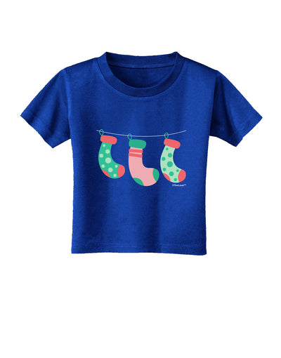 Cute Hanging Christmas Stockings Toddler T-Shirt Dark by TooLoud-Toddler T-Shirt-TooLoud-Red-2T-Davson Sales