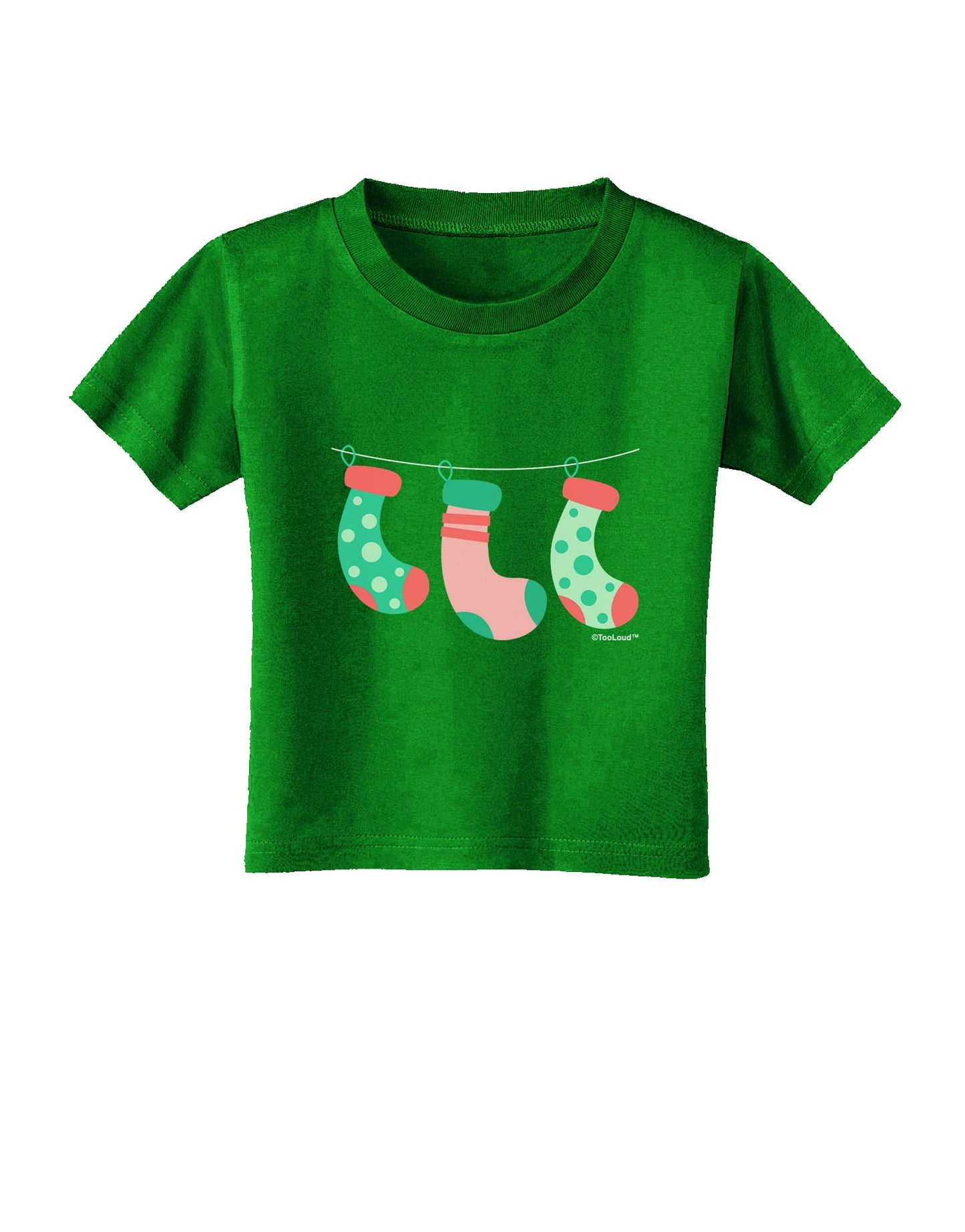 Cute Hanging Christmas Stockings Toddler T-Shirt Dark by TooLoud-Toddler T-Shirt-TooLoud-Royal-Blue-2T-Davson Sales