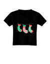 Cute Hanging Christmas Stockings Toddler T-Shirt Dark by TooLoud-Toddler T-Shirt-TooLoud-Black-2T-Davson Sales