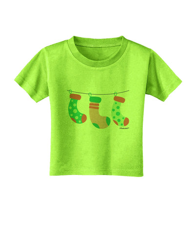 Cute Hanging Christmas Stockings Toddler T-Shirt by TooLoud-Toddler T-Shirt-TooLoud-Lime-Green-2T-Davson Sales