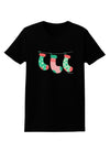Cute Hanging Christmas Stockings Womens Dark T-Shirt by TooLoud-Womens T-Shirt-TooLoud-Black-X-Small-Davson Sales