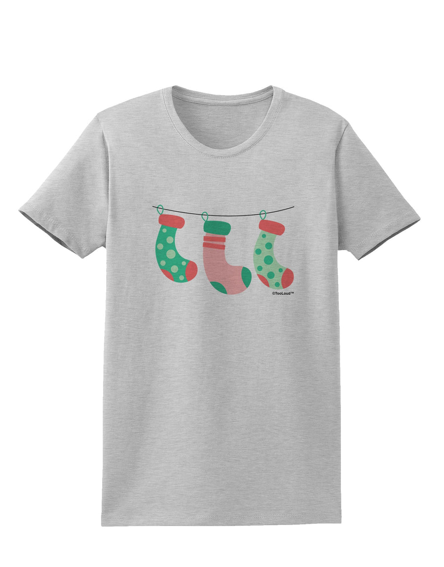 Cute Hanging Christmas Stockings Womens T-Shirt by TooLoud-Womens T-Shirt-TooLoud-White-X-Small-Davson Sales