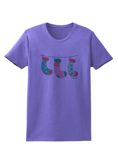 Cute Hanging Christmas Stockings Womens T-Shirt by TooLoud-Womens T-Shirt-TooLoud-Violet-X-Small-Davson Sales