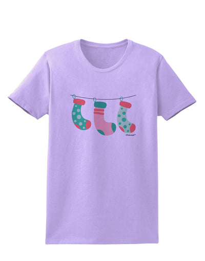 Cute Hanging Christmas Stockings Womens T-Shirt by TooLoud-Womens T-Shirt-TooLoud-Lavender-X-Small-Davson Sales