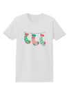 Cute Hanging Christmas Stockings Womens T-Shirt by TooLoud-Womens T-Shirt-TooLoud-White-X-Small-Davson Sales