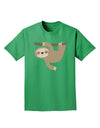 Cute Hanging Sloth Adult Dark T-Shirt-Mens T-Shirt-TooLoud-Kelly-Green-Small-Davson Sales