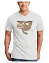 Cute Hanging Sloth Adult V-Neck T-shirt-Mens V-Neck T-Shirt-TooLoud-White-Small-Davson Sales