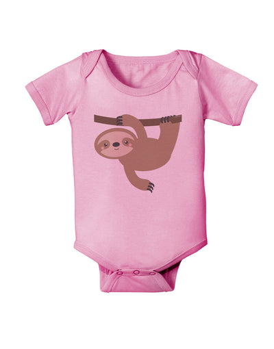 Cute Hanging Sloth Baby Romper Bodysuit-Baby Romper-TooLoud-Light-Pink-06-Months-Davson Sales