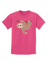 Cute Hanging Sloth Childrens Dark T-Shirt-Childrens T-Shirt-TooLoud-Sangria-X-Small-Davson Sales