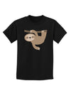 Cute Hanging Sloth Childrens Dark T-Shirt-Childrens T-Shirt-TooLoud-Black-X-Small-Davson Sales