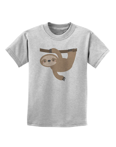 Cute Hanging Sloth Childrens T-Shirt-Childrens T-Shirt-TooLoud-AshGray-X-Small-Davson Sales
