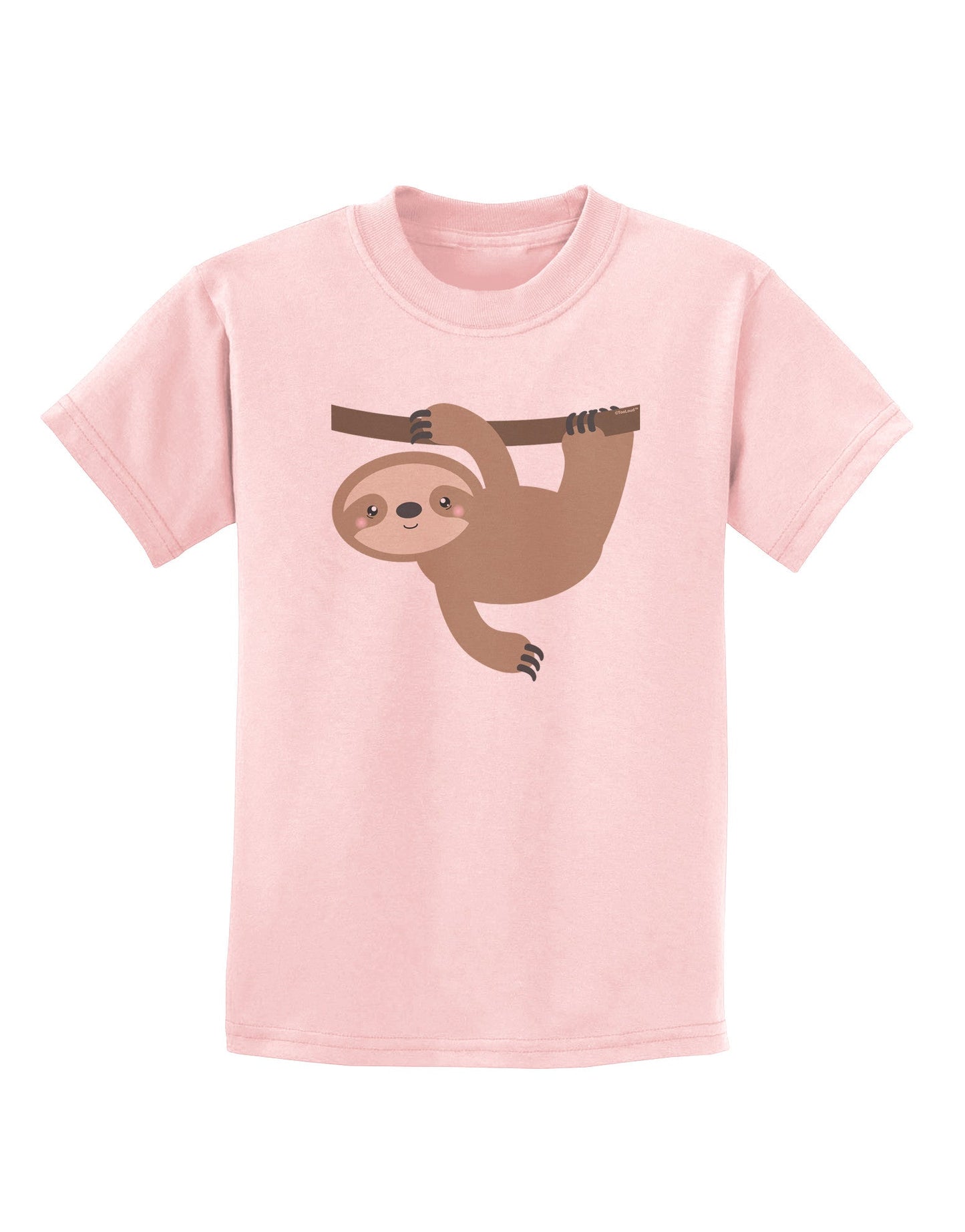 Cute Hanging Sloth Childrens T-Shirt-Childrens T-Shirt-TooLoud-PalePink-X-Small-Davson Sales