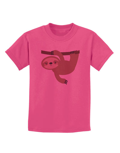 Cute Hanging Sloth Childrens T-Shirt-Childrens T-Shirt-TooLoud-Sangria-X-Small-Davson Sales