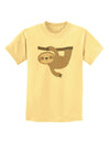 Cute Hanging Sloth Childrens T-Shirt-Childrens T-Shirt-TooLoud-Daffodil-Yellow-X-Small-Davson Sales