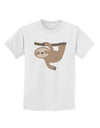 Cute Hanging Sloth Childrens T-Shirt-Childrens T-Shirt-TooLoud-White-X-Small-Davson Sales