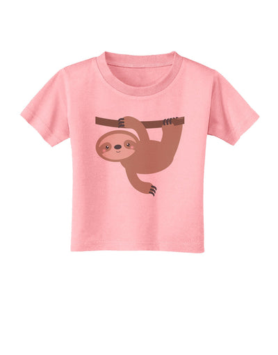 Cute Hanging Sloth Toddler T-Shirt-Toddler T-Shirt-TooLoud-Candy-Pink-2T-Davson Sales