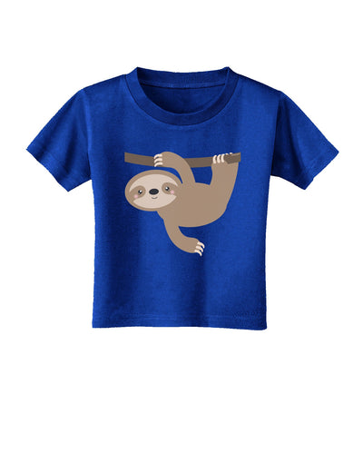 Cute Hanging Sloth Toddler T-Shirt Dark-Toddler T-Shirt-TooLoud-Red-2T-Davson Sales