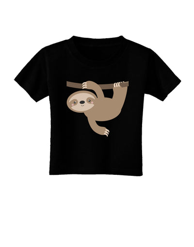 Cute Hanging Sloth Toddler T-Shirt Dark-Toddler T-Shirt-TooLoud-Black-2T-Davson Sales