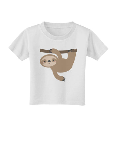 Cute Hanging Sloth Toddler T-Shirt-Toddler T-Shirt-TooLoud-White-2T-Davson Sales