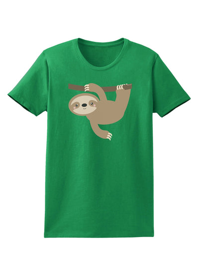 Cute Hanging Sloth Womens Dark T-Shirt-TooLoud-Kelly-Green-X-Small-Davson Sales