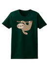 Cute Hanging Sloth Womens Dark T-Shirt-TooLoud-Forest-Green-Small-Davson Sales