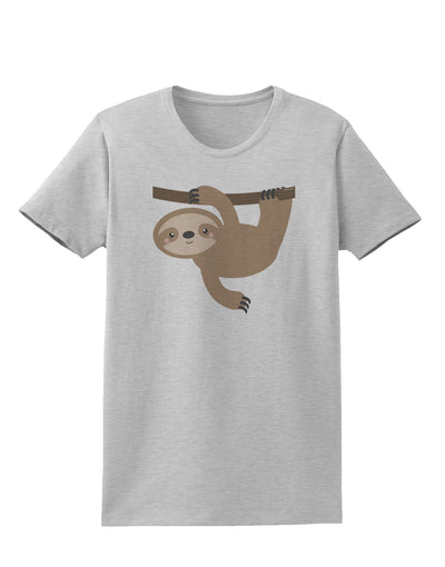 Cute Hanging Sloth Womens T-Shirt-Womens T-Shirt-TooLoud-AshGray-X-Small-Davson Sales