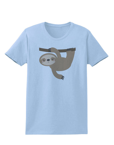 Cute Hanging Sloth Womens T-Shirt-Womens T-Shirt-TooLoud-Light-Blue-X-Small-Davson Sales