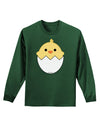 Cute Hatching Chick Design Adult Long Sleeve Dark T-Shirt by TooLoud-TooLoud-Dark-Green-Small-Davson Sales