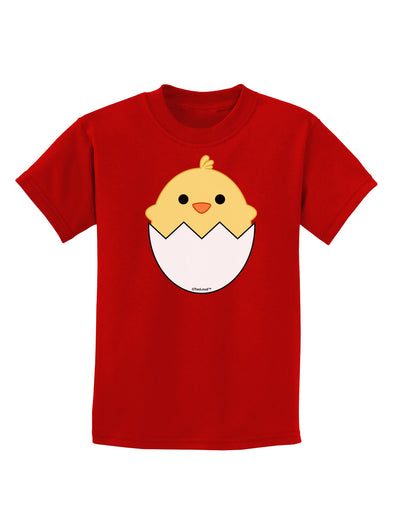 Cute Hatching Chick Design Childrens Dark T-Shirt by TooLoud-Childrens T-Shirt-TooLoud-Red-X-Small-Davson Sales