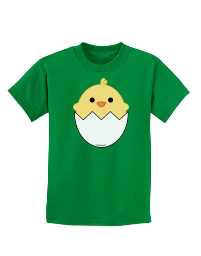 Cute Hatching Chick Design Childrens Dark T-Shirt by TooLoud-Childrens T-Shirt-TooLoud-Kelly-Green-X-Small-Davson Sales