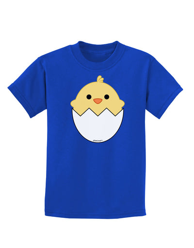 Cute Hatching Chick Design Childrens Dark T-Shirt by TooLoud-Childrens T-Shirt-TooLoud-Royal-Blue-X-Small-Davson Sales