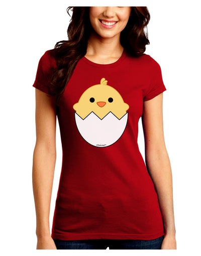 Cute Hatching Chick Design Juniors Crew Dark T-Shirt by TooLoud-T-Shirts Juniors Tops-TooLoud-Red-Juniors Fitted Small-Davson Sales