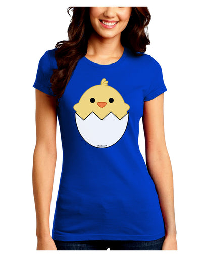 Cute Hatching Chick Design Juniors Crew Dark T-Shirt by TooLoud-T-Shirts Juniors Tops-TooLoud-Royal-Blue-Juniors Fitted Small-Davson Sales