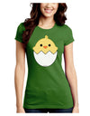 Cute Hatching Chick Design Juniors Crew Dark T-Shirt by TooLoud-T-Shirts Juniors Tops-TooLoud-Kiwi-Green-Juniors Fitted X-Small-Davson Sales