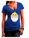 Cute Hatching Chick Design Juniors V-Neck Dark T-Shirt by TooLoud-Womens V-Neck T-Shirts-TooLoud-Royal-Blue-Juniors Fitted Small-Davson Sales