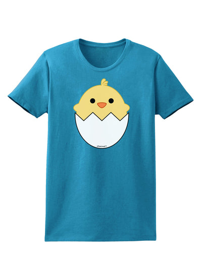 Cute Hatching Chick Design Womens Dark T-Shirt by TooLoud-Womens T-Shirt-TooLoud-Turquoise-X-Small-Davson Sales