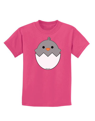 Cute Hatching Chick - Gray Childrens Dark T-Shirt by TooLoud-Childrens T-Shirt-TooLoud-Sangria-X-Small-Davson Sales