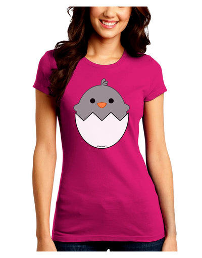 Cute Hatching Chick - Gray Juniors Crew Dark T-Shirt by TooLoud-T-Shirts Juniors Tops-TooLoud-Hot-Pink-Juniors Fitted Small-Davson Sales