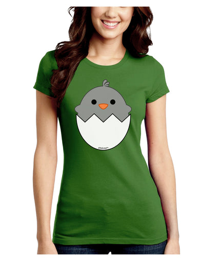 Cute Hatching Chick - Gray Juniors Crew Dark T-Shirt by TooLoud-T-Shirts Juniors Tops-TooLoud-Kiwi-Green-Juniors Fitted X-Small-Davson Sales