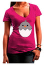 Cute Hatching Chick - Gray Juniors V-Neck Dark T-Shirt by TooLoud-Womens V-Neck T-Shirts-TooLoud-Hot-Pink-Juniors Fitted Small-Davson Sales