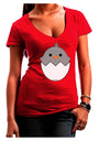 Cute Hatching Chick - Gray Juniors V-Neck Dark T-Shirt by TooLoud-Womens V-Neck T-Shirts-TooLoud-Red-Juniors Fitted Small-Davson Sales