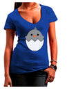 Cute Hatching Chick - Gray Juniors V-Neck Dark T-Shirt by TooLoud-Womens V-Neck T-Shirts-TooLoud-Royal-Blue-Juniors Fitted Small-Davson Sales