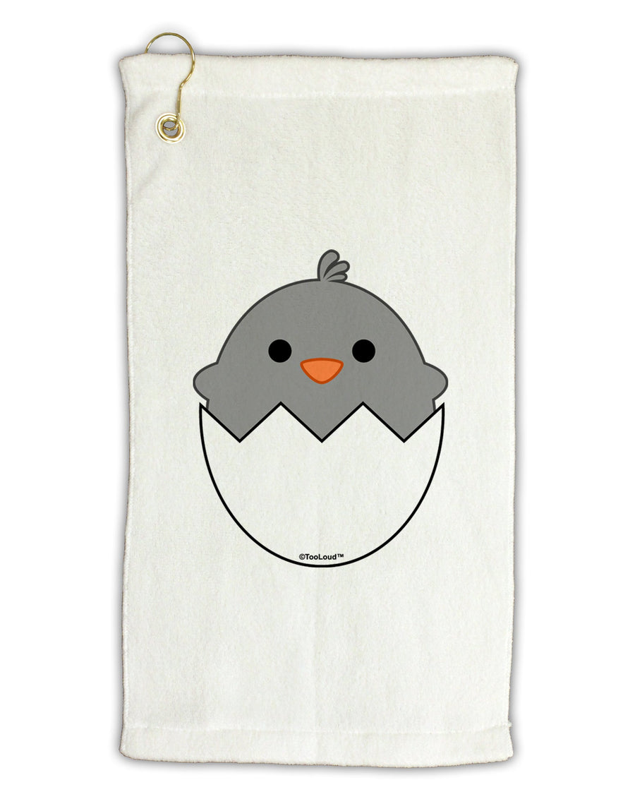 Cute Hatching Chick - Gray Micro Terry Gromet Golf Towel 16 x 25 inch by TooLoud-Golf Towel-TooLoud-White-Davson Sales