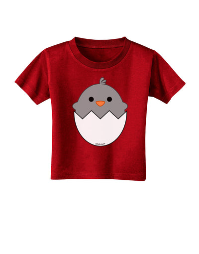 Cute Hatching Chick - Gray Toddler T-Shirt Dark by TooLoud-Toddler T-Shirt-TooLoud-Red-2T-Davson Sales